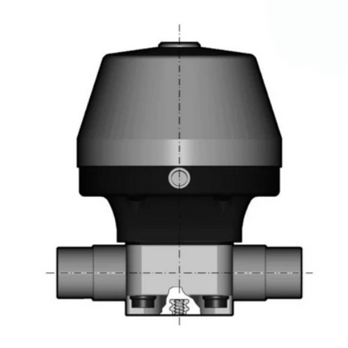 PVDF 2/2-Wege-Membranventil, Ausf&uuml;hrung Schwei&szlig;stutzen, NC, EPDM, Typ 485