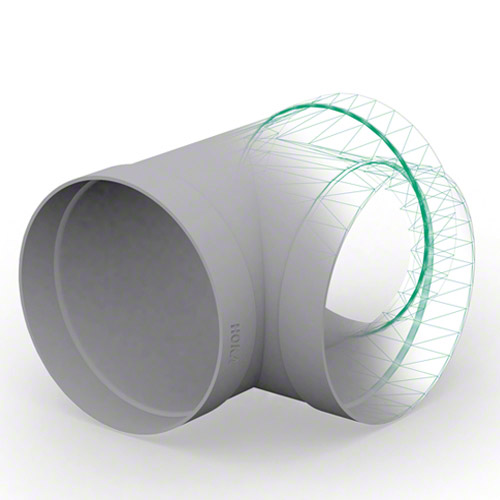 PP-EL-s T-St&uuml;ck mit Muffen, Abgang 90&deg;, elektrisch leitf&auml;hig